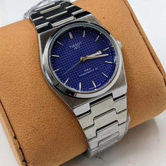 Tissot prx silver square blue